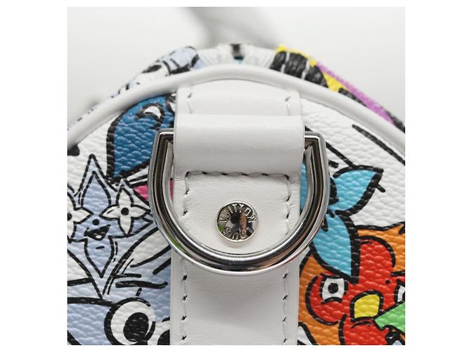 LOUIS VUITTON Borsa Keepall Bandoulière 50 Monogram Comics M21863 Auth LV 95131SM Bianco - vista 17