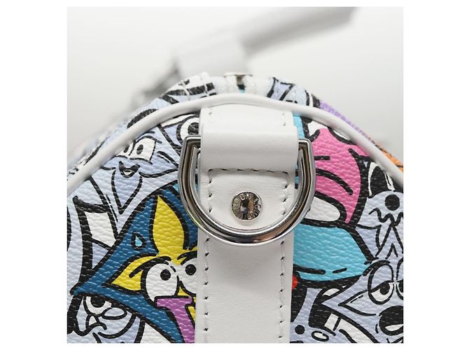 LOUIS VUITTON Borsa Keepall Bandoulière 50 Monogram Comics M21863 Auth LV 95131SM Bianco - vista 18