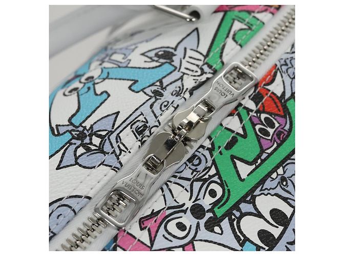 LOUIS VUITTON Borsa Keepall Bandoulière 50 Monogram Comics M21863 Auth LV 95131SM Bianco - vista 19