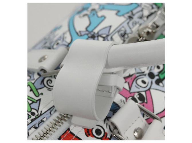 LOUIS VUITTON Borsa Keepall Bandoulière 50 Monogram Comics M21863 Auth LV 95131SM Bianco - vista 20