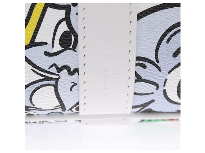 LOUIS VUITTON Borsa Keepall Bandoulière 50 Monogram Comics M21863 Auth LV 95131SM Bianco - vista 23