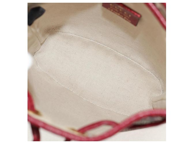 Gucci Mini Bucket Bag Doraemon Micro GG Supreme aus PVC Beige 647801 Auth 157883SM Golden - Ansicht 10