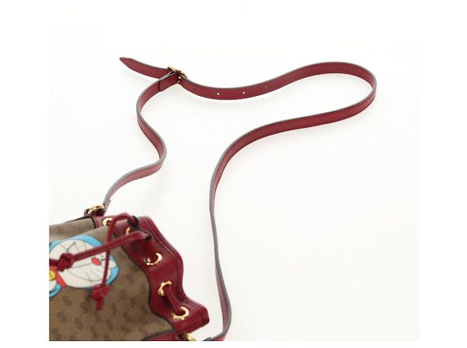 Gucci Mini Bucket Bag Doraemon Micro GG Supreme aus PVC Beige 647801 Auth 157883SM Golden - Ansicht 15