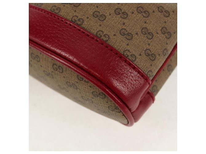 Gucci Mini Bucket Bag Doraemon Micro GG Supreme aus PVC Beige 647801 Auth 157883SM Golden - Ansicht 17