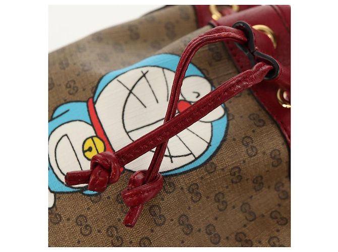 Gucci Mini Bucket Bag Doraemon Micro GG Supreme aus PVC Beige 647801 Auth 157883SM Golden - Ansicht 20