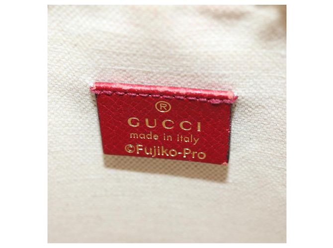 Gucci Mini Bucket Bag Doraemon Micro GG Supreme aus PVC Beige 647801 Auth 157883SM Golden - Ansicht 21