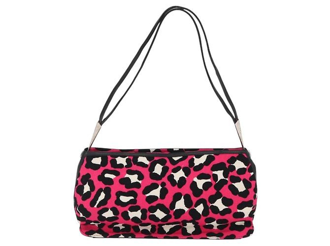 Bottega Veneta Borsa a Spalla in Tela Rosa Auth ka1377A - vista 2