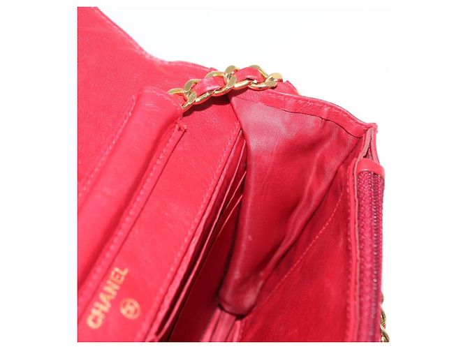 CHANEL COCO Borsa a Spalla Mark Chain Pelle Verniciata Rossa Oro CC Auth 165902A Rosso D'oro - vista 21