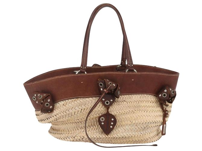Miu Miu Handtasche Raffia Beige Silber Authentisch 159300V - Ansicht 13