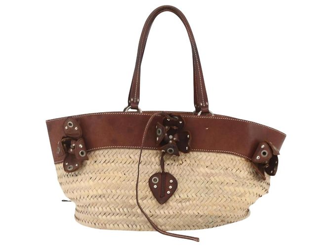 Miu Miu Handtasche Raffia Beige Silber Authentisch 159300V - Ansicht 2