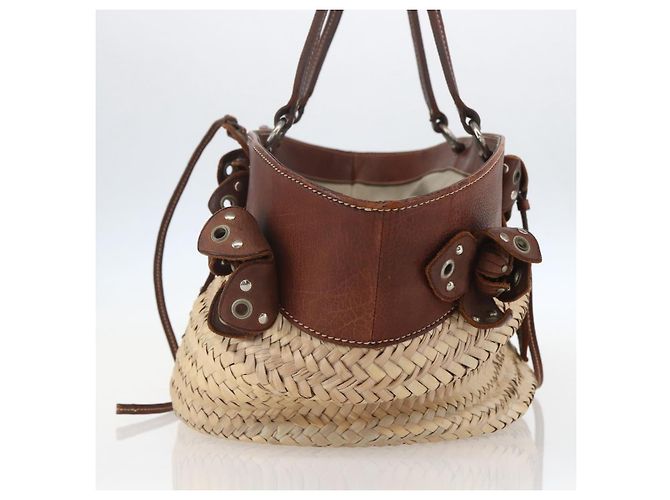 Miu Miu Handtasche Raffia Beige Silber Authentisch 159300V - Ansicht 3