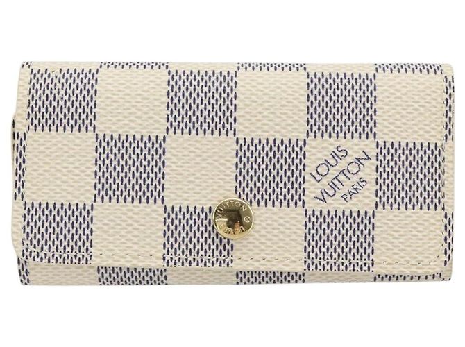 LOUIS VUITTON Estuche para Llaves Multicles 4 Damier Azur N60020 LV Auth 164049V - vista 13