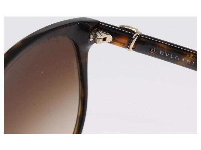 Bulgari Gafas de sol BVLGARI de plástico marrón Auth 157575V Castaño - vista 10