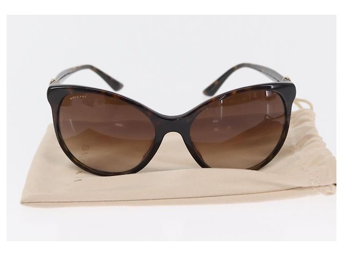 Bulgari Gafas de sol BVLGARI de plástico marrón Auth 157575V Castaño - vista 12