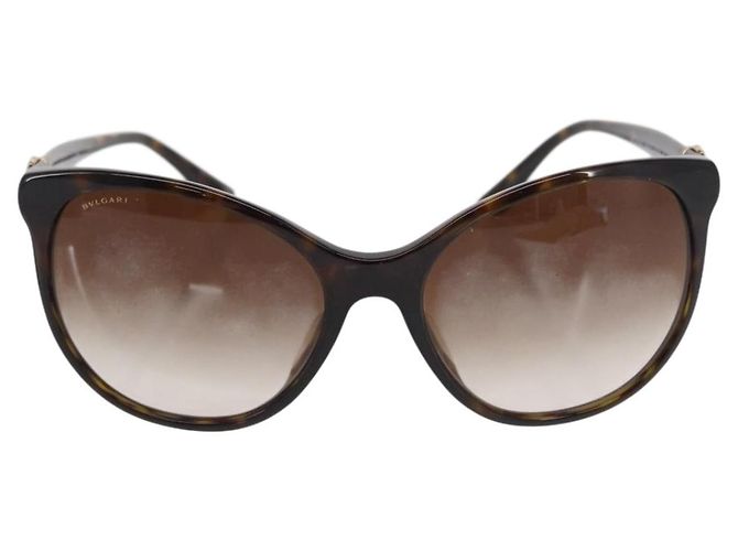 Bulgari Gafas de sol BVLGARI de plástico marrón Auth 157575V Castaño - vista 13
