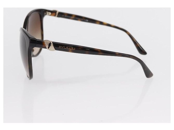 Bulgari Gafas de sol BVLGARI de plástico marrón Auth 157575V Castaño - vista 6