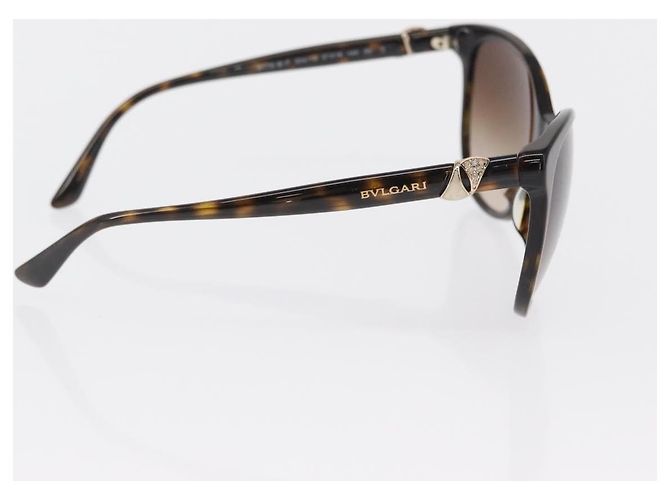 Bulgari Gafas de sol BVLGARI de plástico marrón Auth 157575V Castaño - vista 7