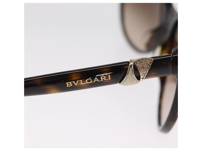 Bulgari Gafas de sol BVLGARI de plástico marrón Auth 157575V Castaño - vista 8