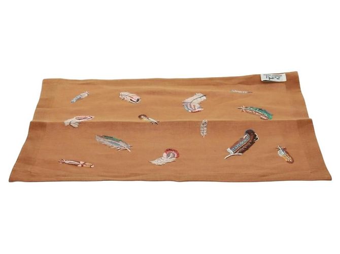 Hermès HERMES Platzmatte aus Canvas Braun Auth 165512M - Ansicht 10
