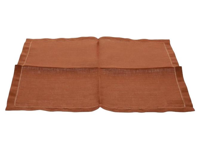 Hermès HERMES Platzmatte aus Canvas Braun Auth 165512M - Ansicht 13