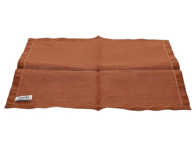 Hermès HERMES Platzmatte aus Canvas Braun Auth 165512M - Ansicht 18