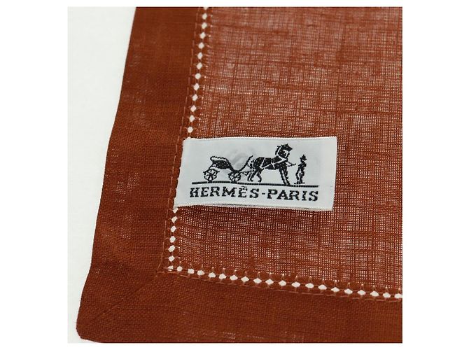 Hermès HERMES Platzmatte aus Canvas Braun Auth 165512M - Ansicht 19