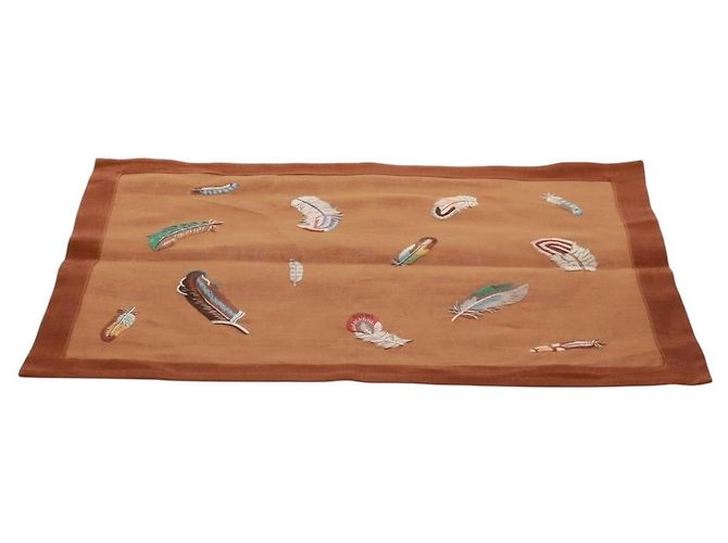 Hermès HERMES Platzmatte aus Canvas Braun Auth 165512M - Ansicht 2