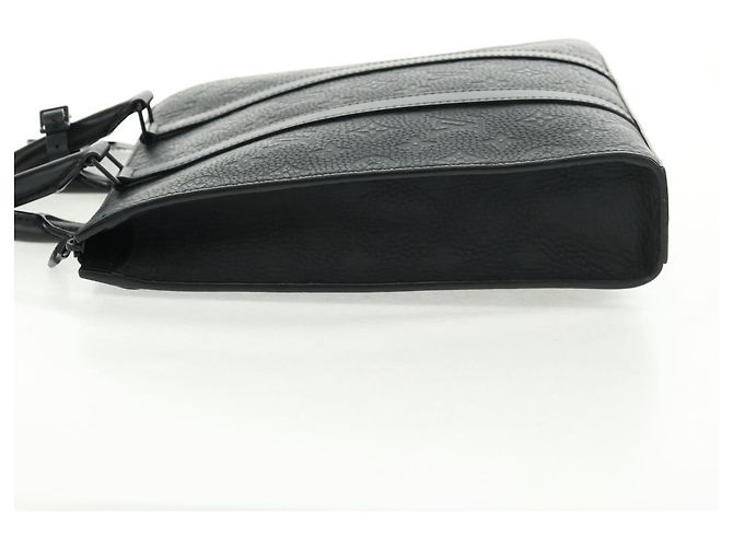 LOUIS VUITTON Taurillon Clemence Borsa Piatta Tessuto Nero M21884 Auth ki6418SAM - vista 3