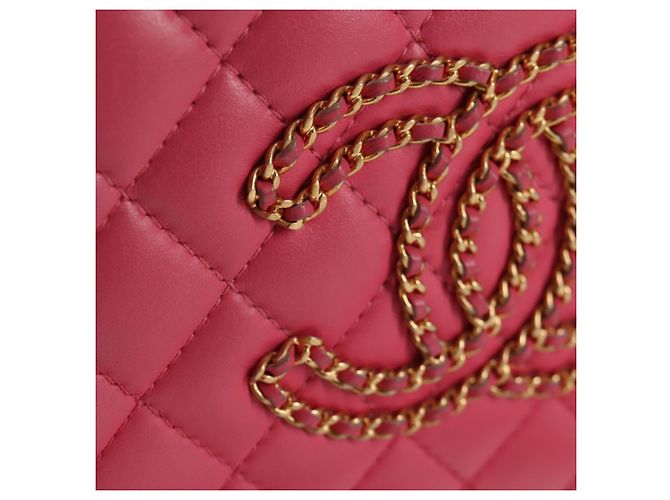 CHANEL Matelassé Schultertasche aus Lammleder Rosa Gold CC Auth 125468SAM Pink Golden - Ansicht 18