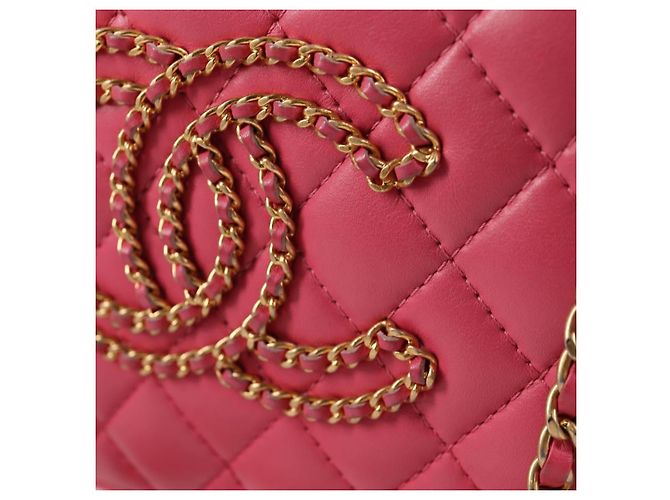 CHANEL Matelassé Schultertasche aus Lammleder Rosa Gold CC Auth 125468SAM Pink Golden - Ansicht 19