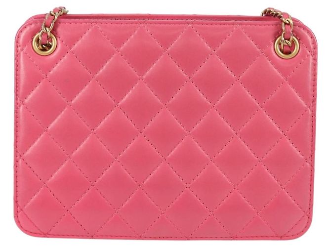 CHANEL Matelassé Schultertasche aus Lammleder Rosa Gold CC Auth 125468SAM Pink Golden - Ansicht 2