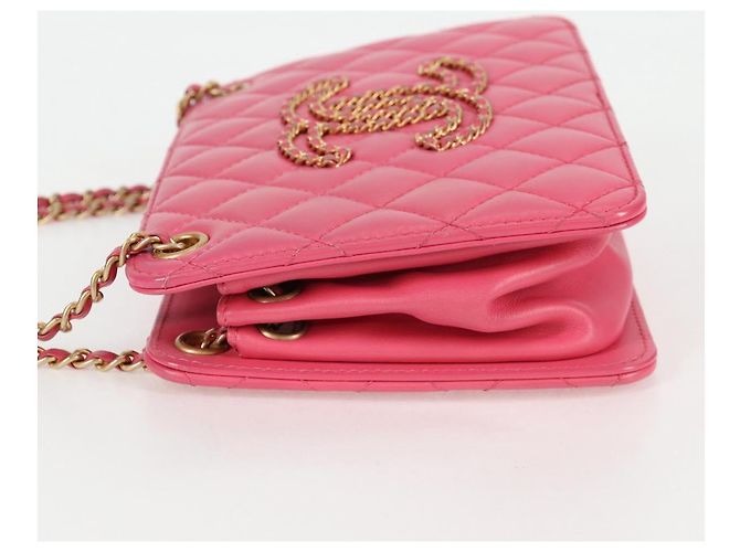 CHANEL Matelassé Schultertasche aus Lammleder Rosa Gold CC Auth 125468SAM Pink Golden - Ansicht 3