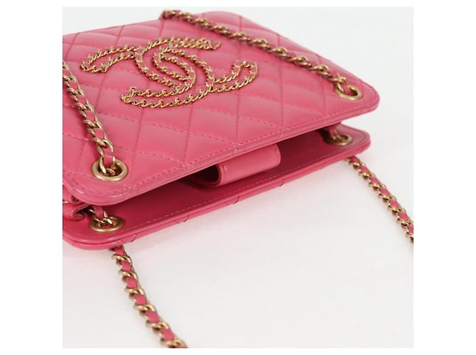 CHANEL Matelassé Schultertasche aus Lammleder Rosa Gold CC Auth 125468SAM Pink Golden - Ansicht 6