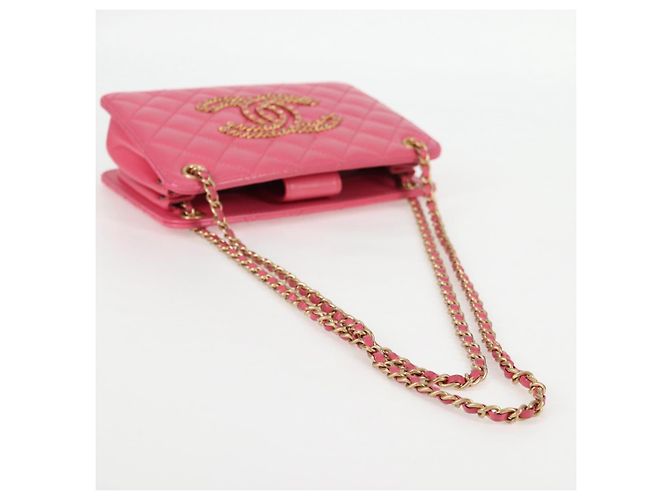 CHANEL Matelassé Schultertasche aus Lammleder Rosa Gold CC Auth 125468SAM Pink Golden - Ansicht 7