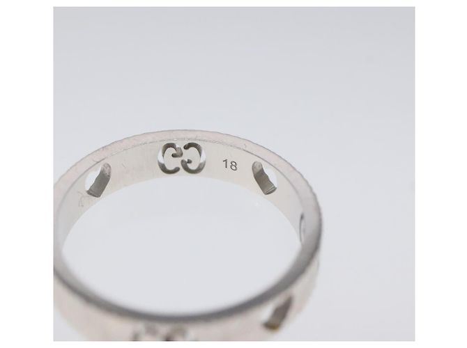 Anello Cuore GUCCI K18 Argento Oro (750) 4.4g (18K) Argento Auth 117299SAM - vista 7