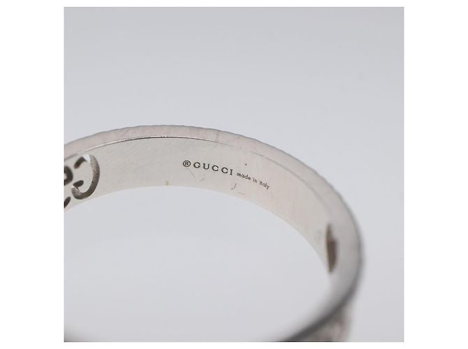 Anello Cuore GUCCI K18 Argento Oro (750) 4.4g (18K) Argento Auth 117299SAM - vista 8