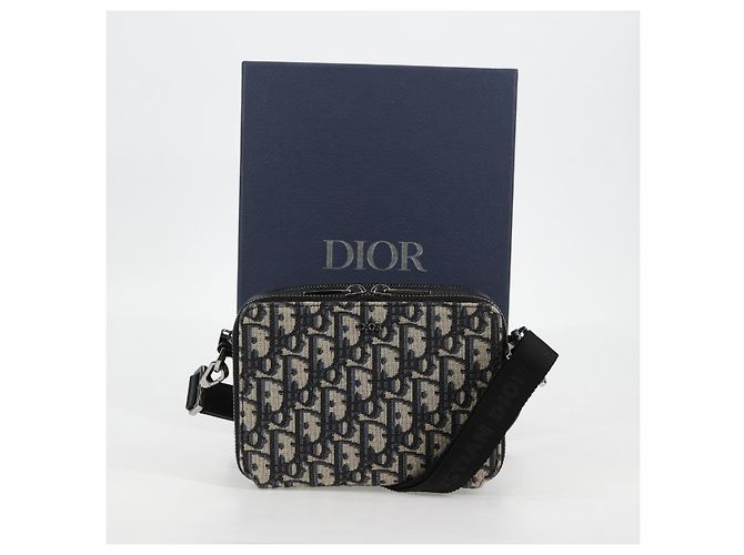 Borsa a Spalla in Tela Trotter Christian Dior Navy Argento Auth 121172SAM Blu navy - vista 12