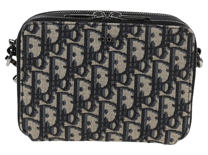 Borsa a Spalla in Tela Trotter Christian Dior Navy Argento Auth 121172SAM Blu navy - vista 13