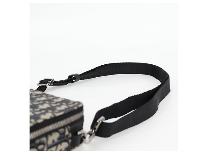 Borsa a Spalla in Tela Trotter Christian Dior Navy Argento Auth 121172SAM Blu navy - vista 14