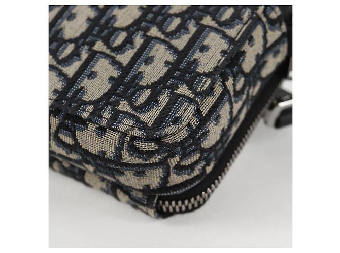 Borsa a Spalla in Tela Trotter Christian Dior Navy Argento Auth 121172SAM Blu navy - vista 17