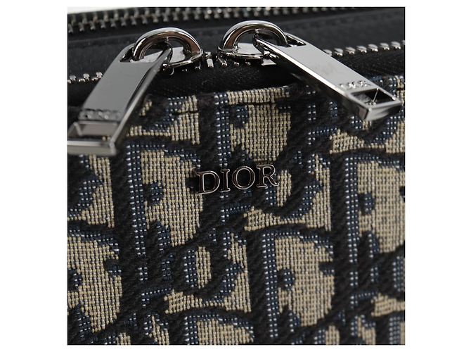 Borsa a Spalla in Tela Trotter Christian Dior Navy Argento Auth 121172SAM Blu navy - vista 18