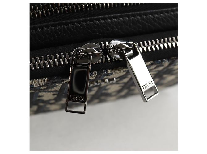 Borsa a Spalla in Tela Trotter Christian Dior Navy Argento Auth 121172SAM Blu navy - vista 19