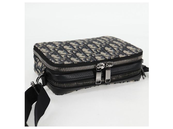Borsa a Spalla in Tela Trotter Christian Dior Navy Argento Auth 121172SAM Blu navy - vista 6