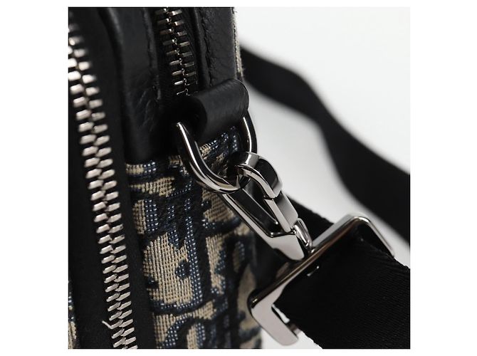 Borsa a Spalla in Tela Trotter Christian Dior Navy Argento Auth 121172SAM Blu navy - vista 9