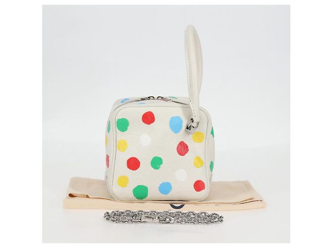 LOUIS VUITTON Borsa quadrata Monogram Yayoi Kusama Borsa a mano Bianca LV Auth 121522SAM Bianco - vista 12