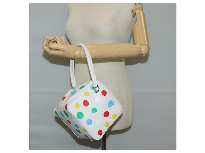 LOUIS VUITTON Borsa quadrata Monogram Yayoi Kusama Borsa a mano Bianca LV Auth 121522SAM Bianco - vista 22