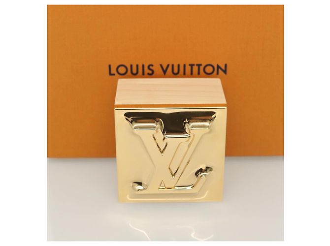BOÎTE Metalgram Monogram LOUIS VUITTON métal or GI1139 LV Auth 124053SM Doré - vue 12