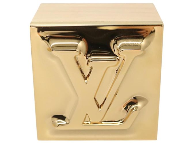 BOÎTE Metalgram Monogram LOUIS VUITTON métal or GI1139 LV Auth 124053SM Doré - vue 13