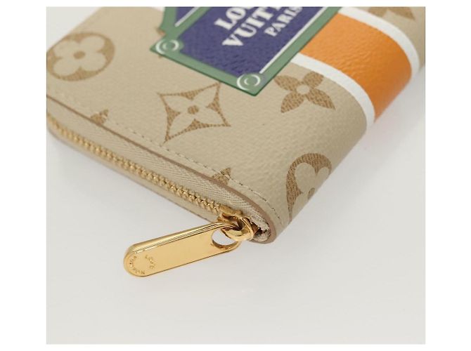 LOUIS VUITTON Monogram Monopanam Monedero Zippy Beige M82691 LV Auth 115227SAM - vista 7