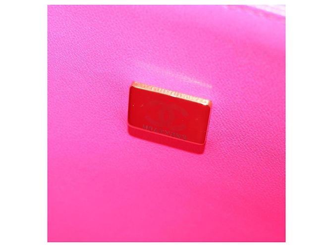 CHANEL Matelassé 25 Bolsa de Ombro com Corrente Tweed Rosa Dourado CC Auth MX484SM - vista 23